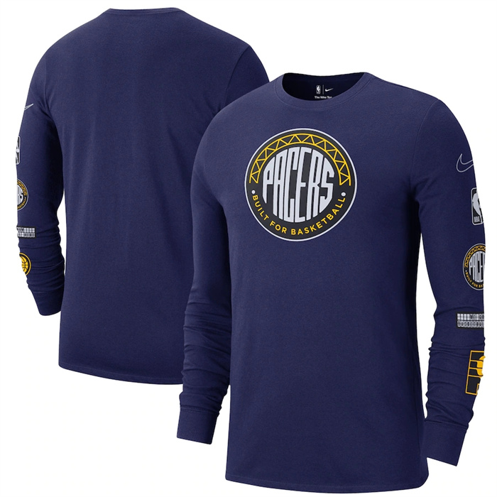 Men's Indiana Pacers Navy 2022/23 City Edition Essential Expressive Long Sleeve T-Shirt